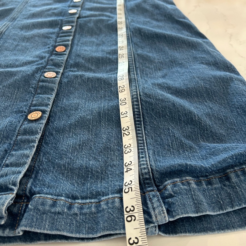 GAP Blue Denim Mini Dress Jacket - Picture 6 of 11